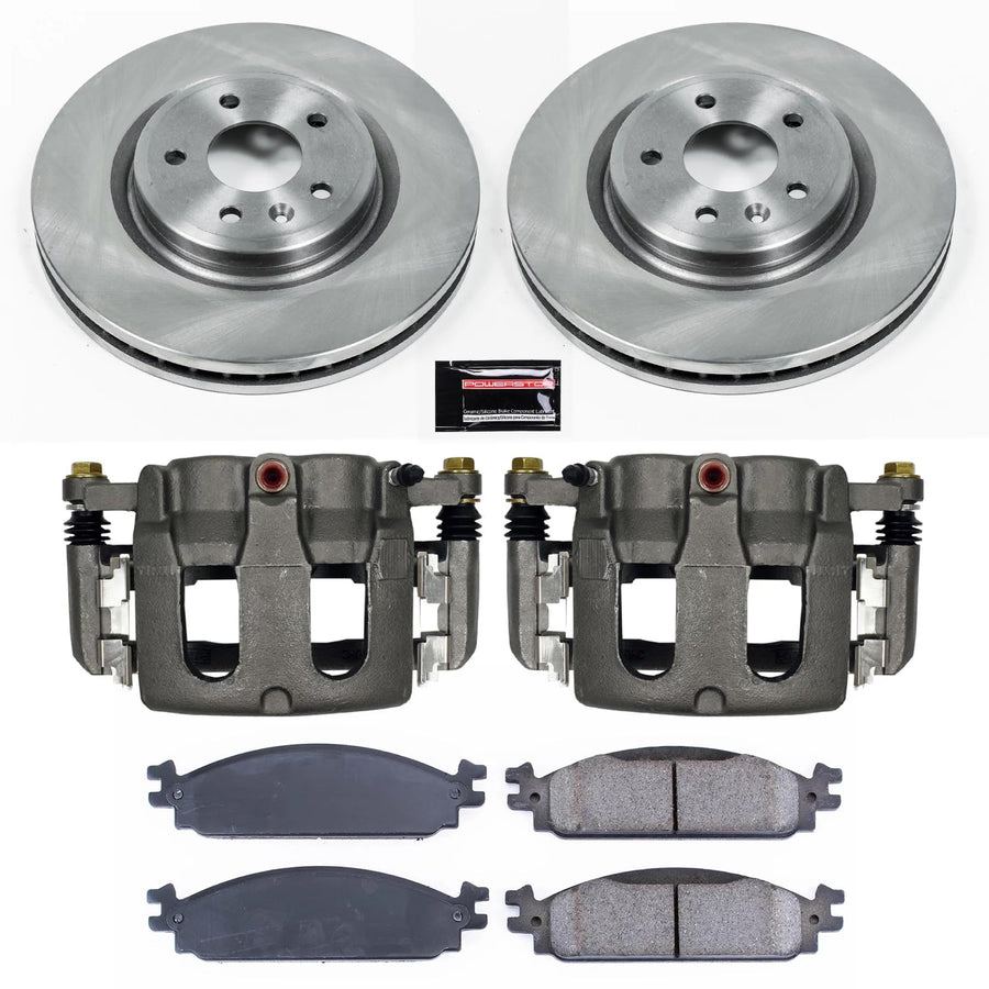 Power Stop KCOE5509 Replacement Front Stock Brake Kit (with Calipers) For Ford Flex 2009-2011, Ford Taurus 2010, Lincoln MKS 2009-2010, Lincoln MKT 2010 [Model Specific]