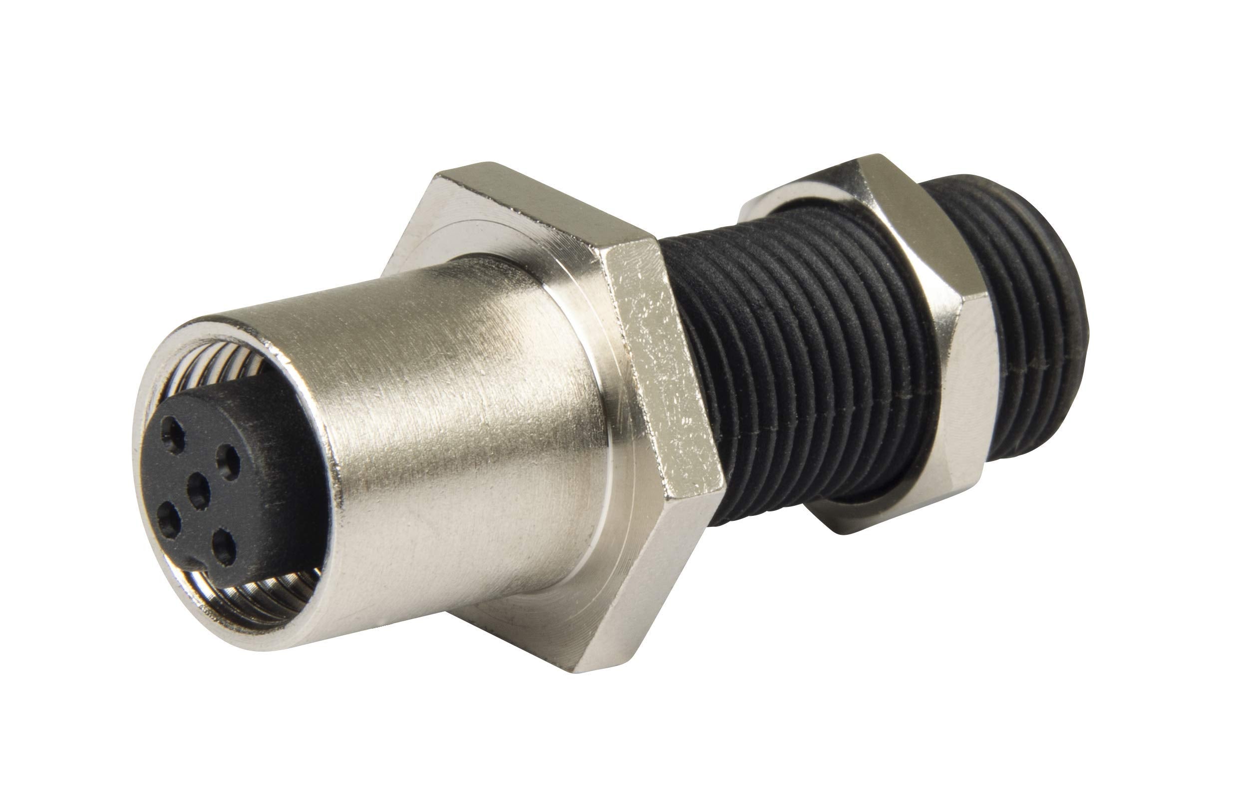 NMEA 2000 Ancor Through Bulkhead Adaptor, stainless steel/black