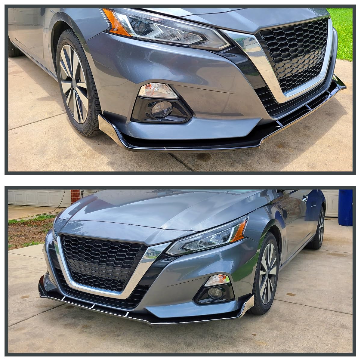 Glossy Black Spec-D Tuning Front Bumper Lip Spoiler 3PC Compatible with 2019-2020 Nissan Altima 4-Door