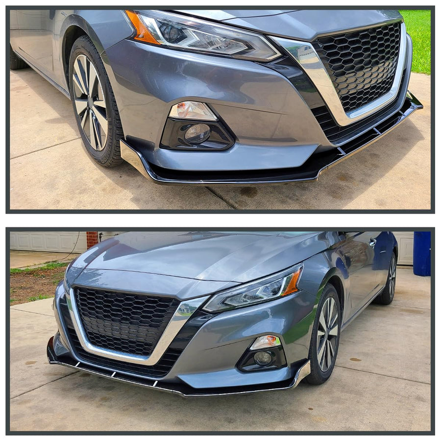 Glossy Black Spec-D Tuning Front Bumper Lip Spoiler 3PC Compatible with 2019-2020 Nissan Altima 4-Door