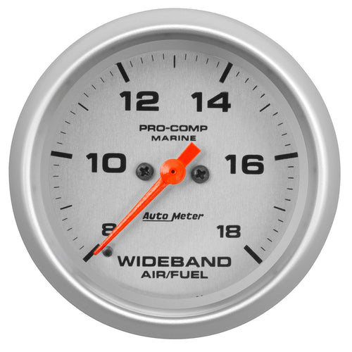 Auto Meter Gauge, 200870-33 Air/Fuel Ratio-Wideband, Analog, 2 5/8", 8:1-18:1, Stpr Mtr, Marine Silvr