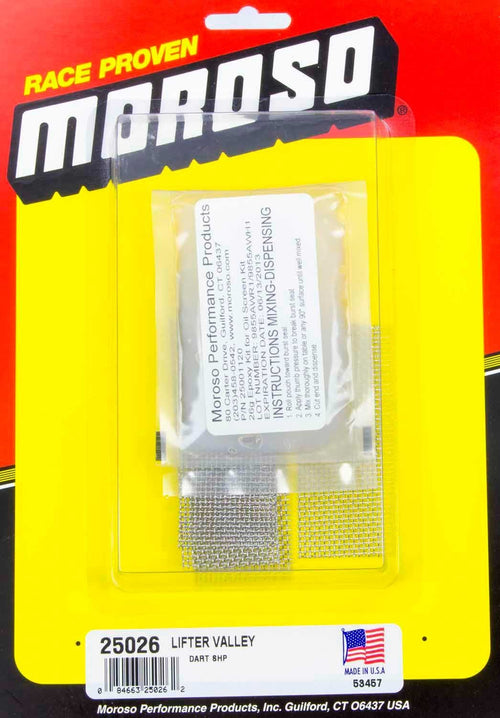 Moroso Oil Return Screen Kit 25026, Fits Small Block Chevy w/Dart SHP Blocks