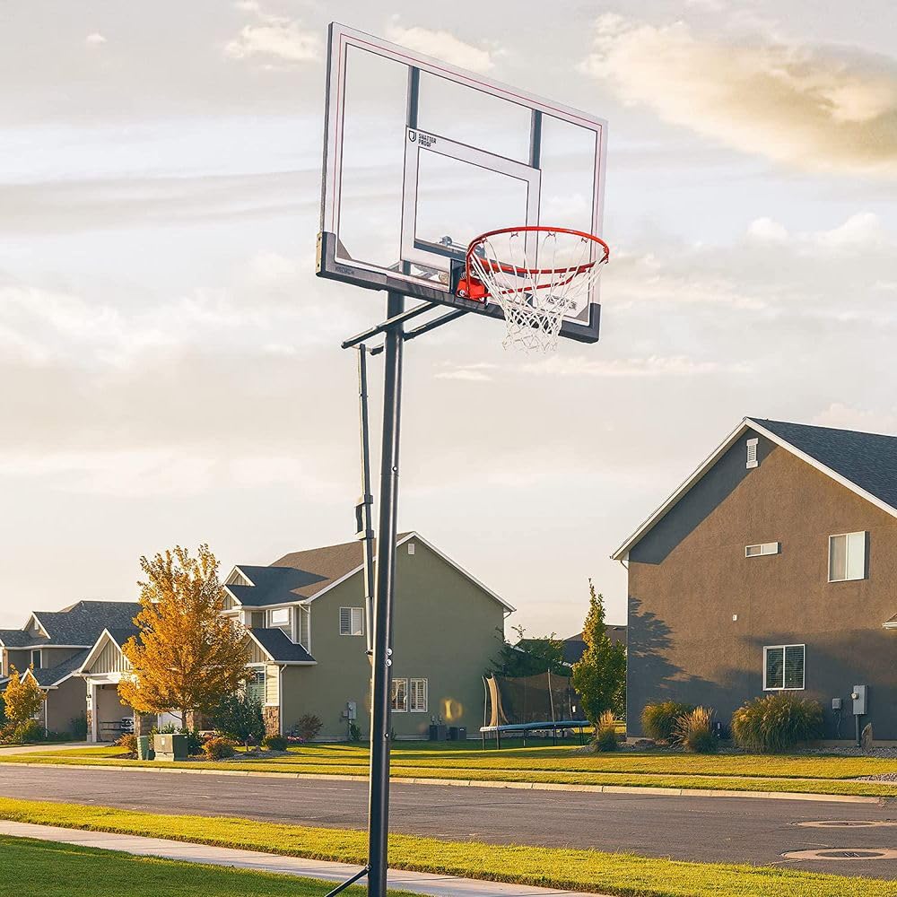 51544 Lifetime Front Court Portable Basketball System, 50 Inch Shatterproof Backboard