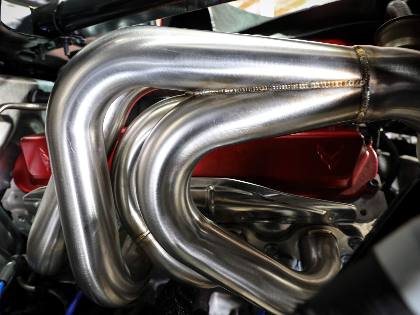 48-34148-T aFe Power Twisted Steel Header for 2020 Chevrolet Corvette (C8), 304 Stainless Steel