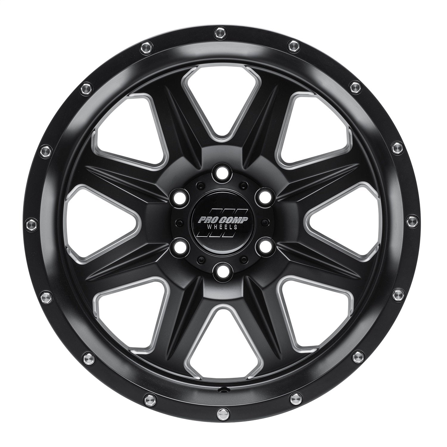 Recon Pro Comp Wheels Black Wheel with Painted (20 x 10. inches /6 x 135 mm, -18 inches Offset)