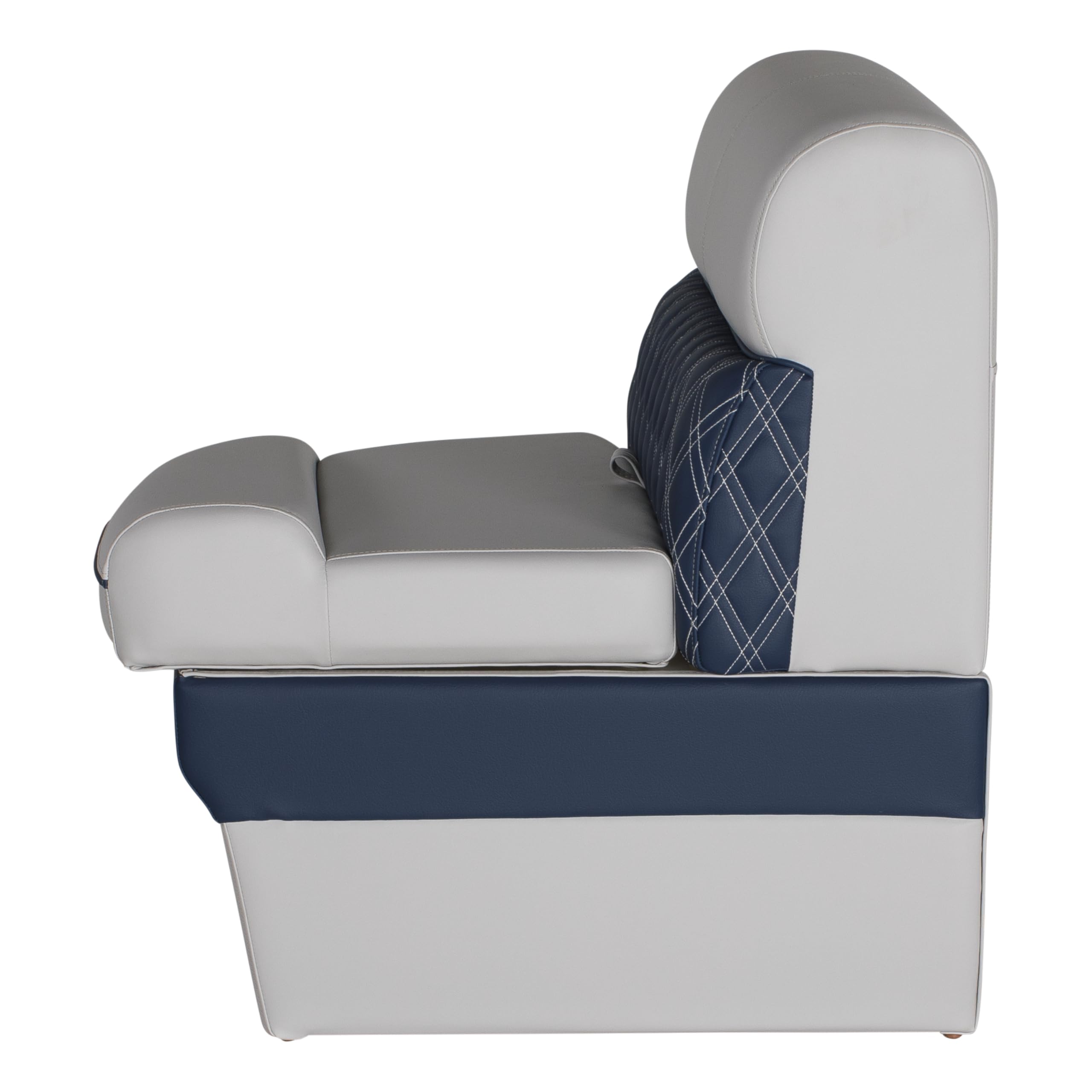 24" Radius Corner Pontoon Seat, Lippert Sunset Collection, Contoured Foam Cushioning, Durable Marine-Grade Vinyl, Built-In Dry Storage, Poly Frame, 24"L x 28"W x 30"H - 2024021176