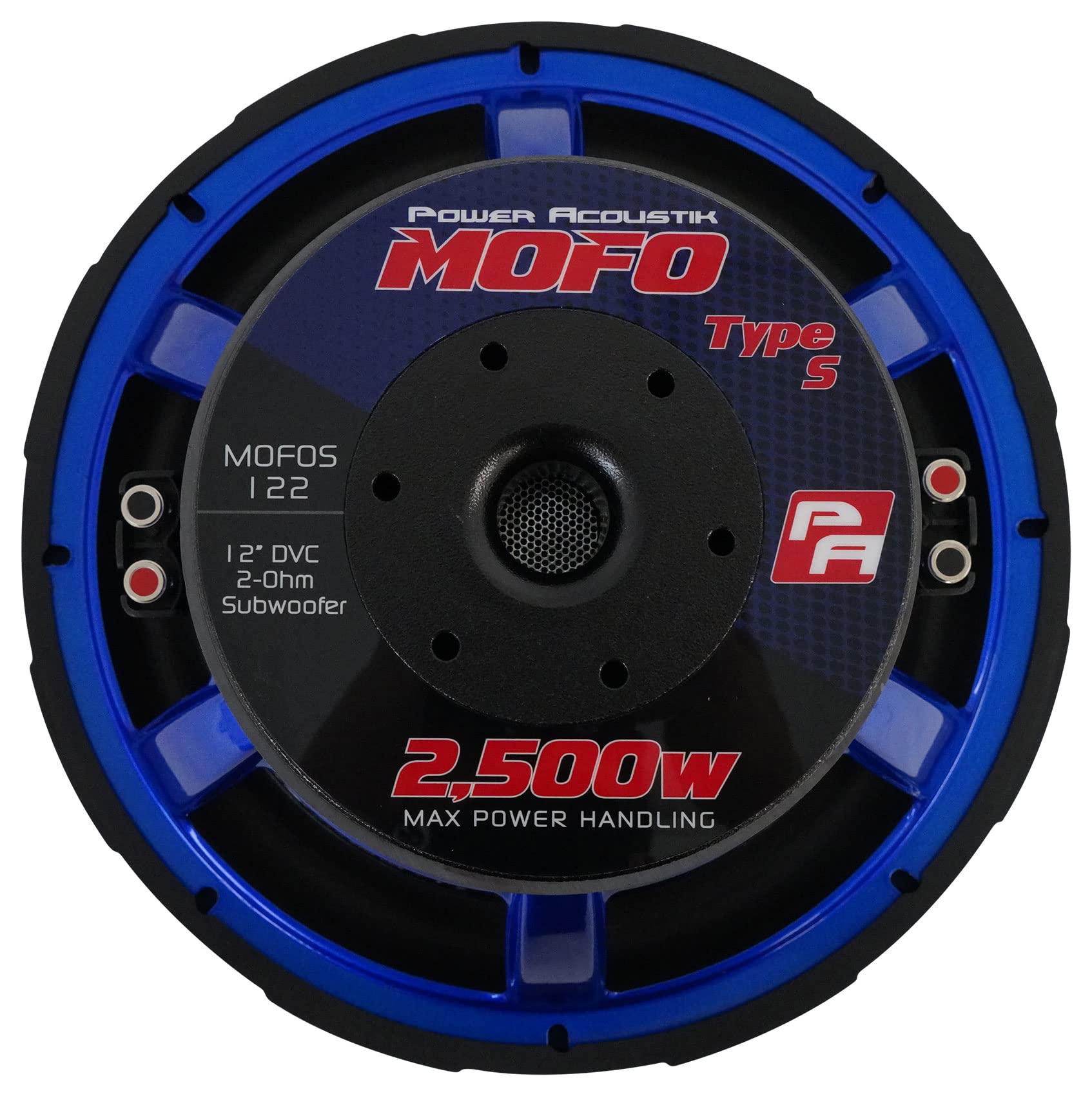 MOFOS-12D2 Power Acoustik 12" Dual 2 Ω 1200W RMS Subwoofer, Black