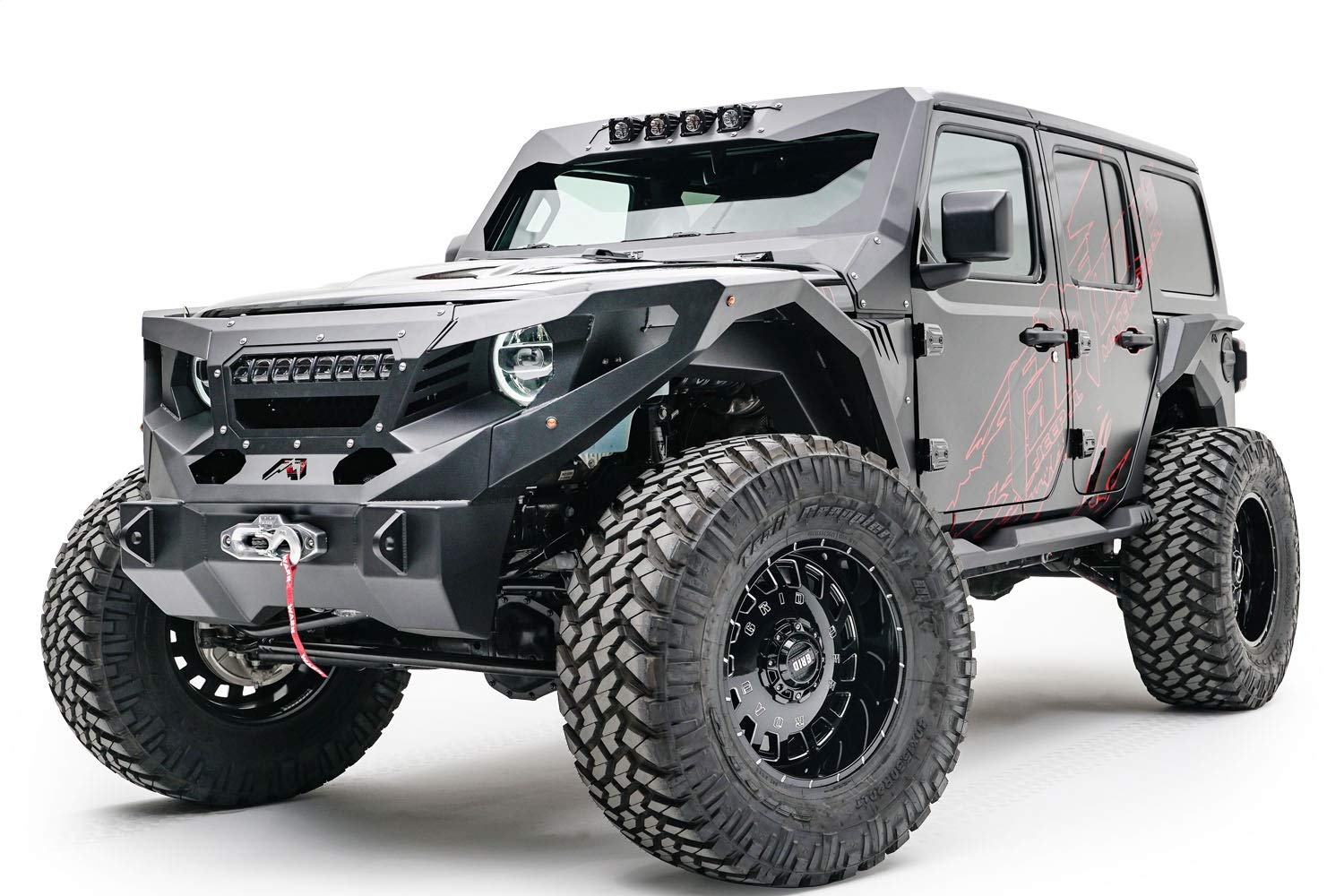 18-C Jeep Jl Fab Fours Vi-Cowl 4 Light Insert Bare Steel