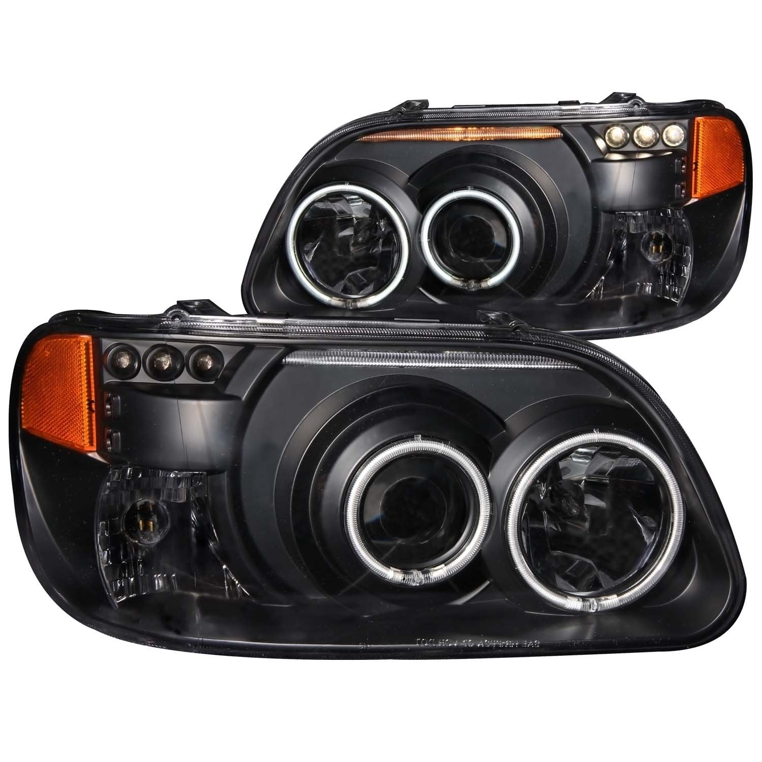Ford Explorer Anzo USA 111132 Projector 1 Pc Black Clear Amber Headlight Assembly - (Sold in Pairs)