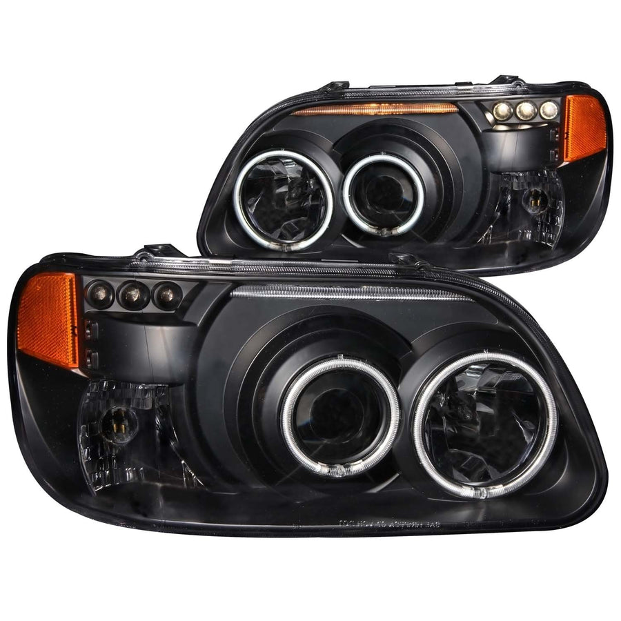 Ford Explorer Anzo USA 111132 Projector 1 Pc Black Clear Amber Headlight Assembly - (Sold in Pairs)