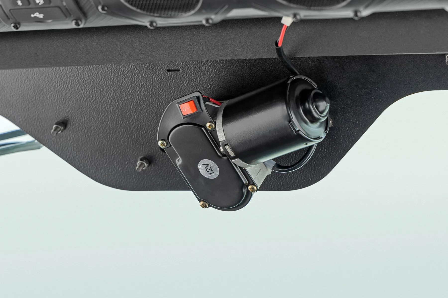 12V UTV Powered Rough Country Wiper with Washer Tank - 1L Reservoir, Washer Nozzle, Built-in On/Off Switch, 16-inch Wiper Blade