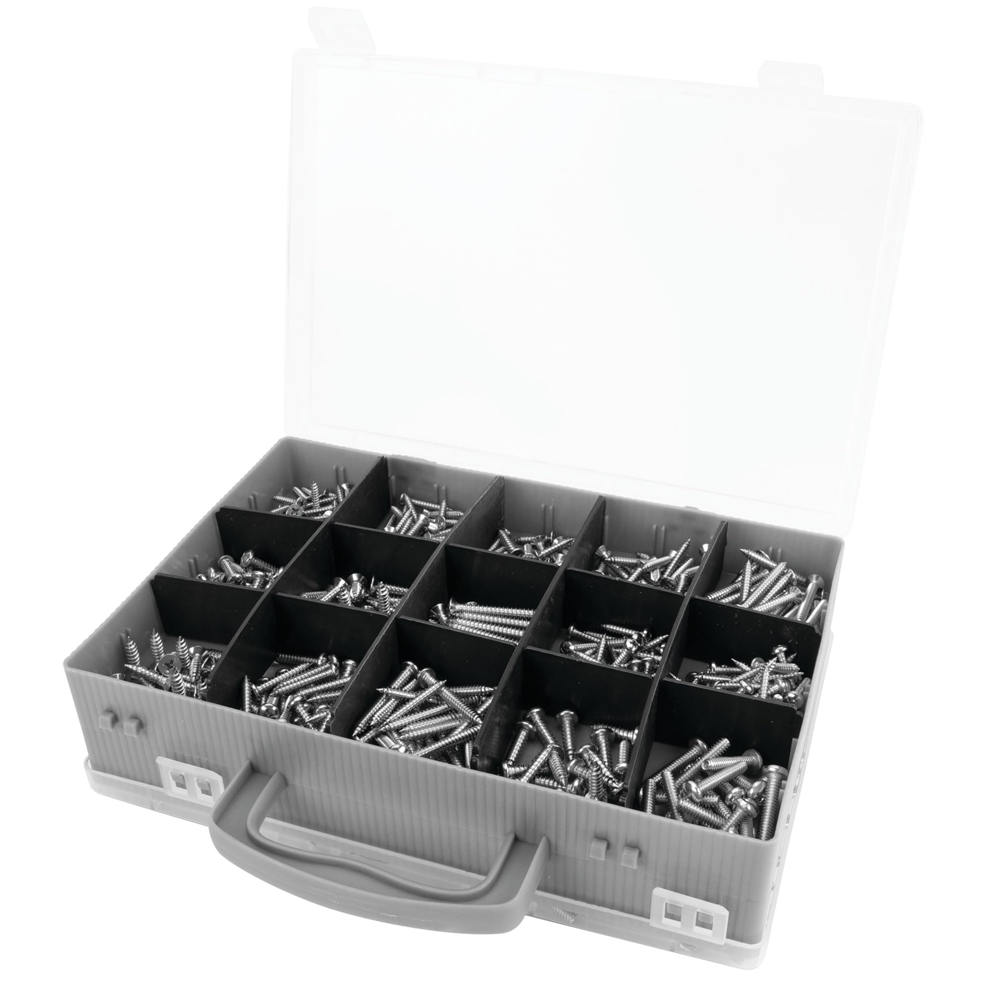 W5355 Performance Tool 1,120pc Hardware Assortment (Pan Heads, Oval Head & Machine Screws, Hex Nuts & Flat Washers)