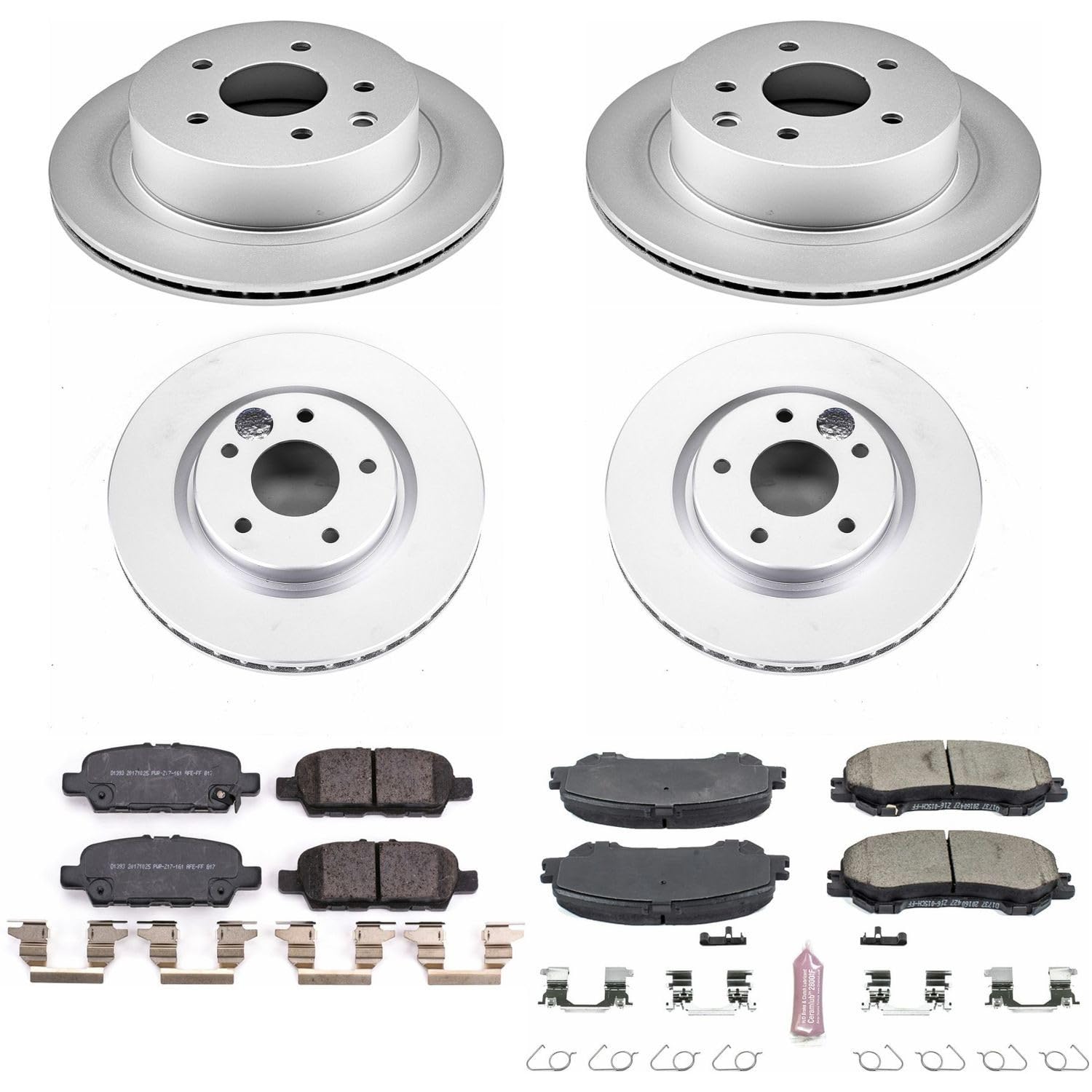 Power Stop Z17 Evolution Geomet Coated Brake Kit Front and Rear For Nissan Rogue 2014-2020, Nissan Rogue Sport 2017-2022 [Model Specific]