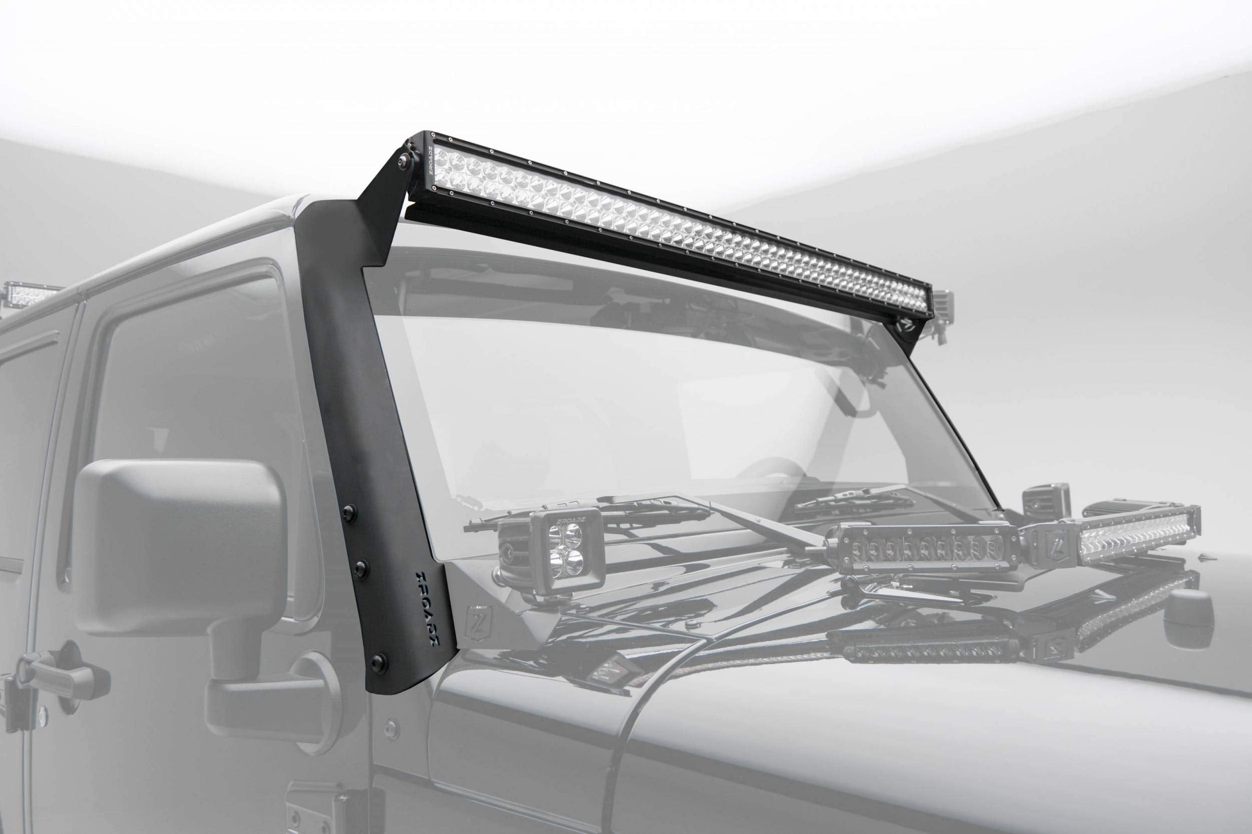 ZROADZ Black Front Roof LED Bar Mount Z374811 2007-2016 JEEP WRANGLER JK