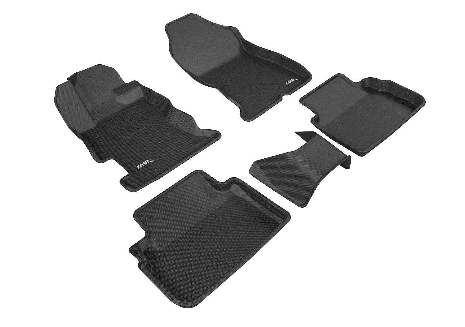 MAXpider 3D Custom Fit Kagu Floor Mat (Black) Compatible with Subaru Impreza 2017-2023 / Crosstrek 2018-2023 - R1 R2