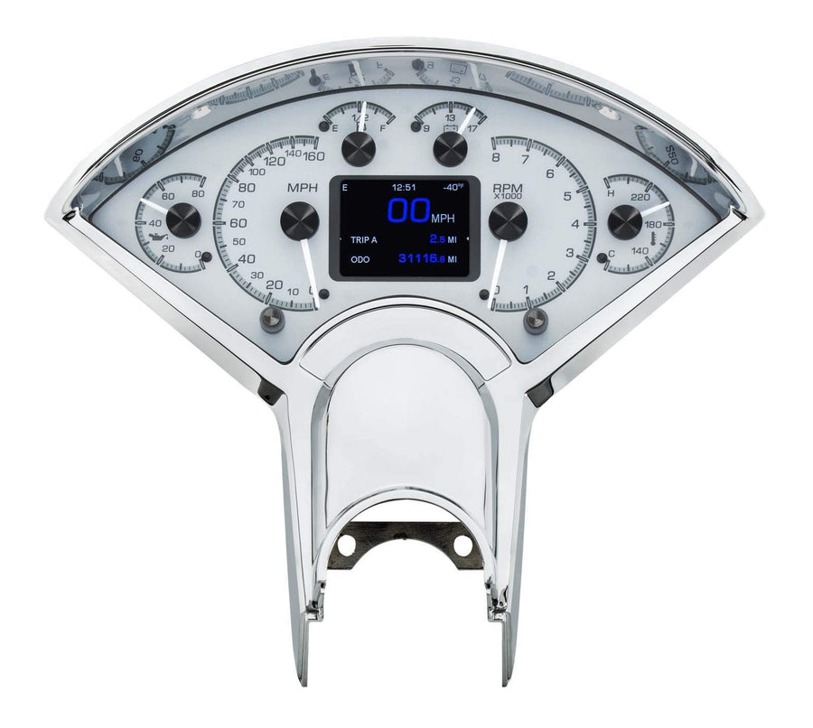 Dakota Digital 55-56 Chevy Customizable Gauge Kit Silver Alloy HDX-55C-S