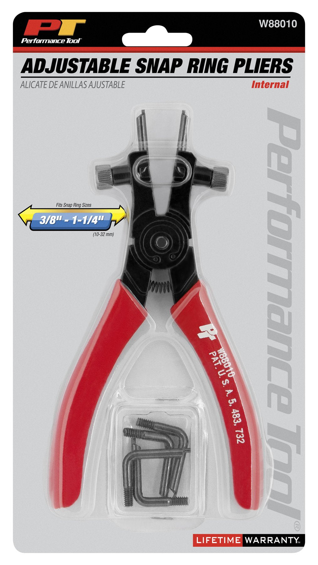 Adjustable Performance Tool W88010 Internal Snap Ring Pliers