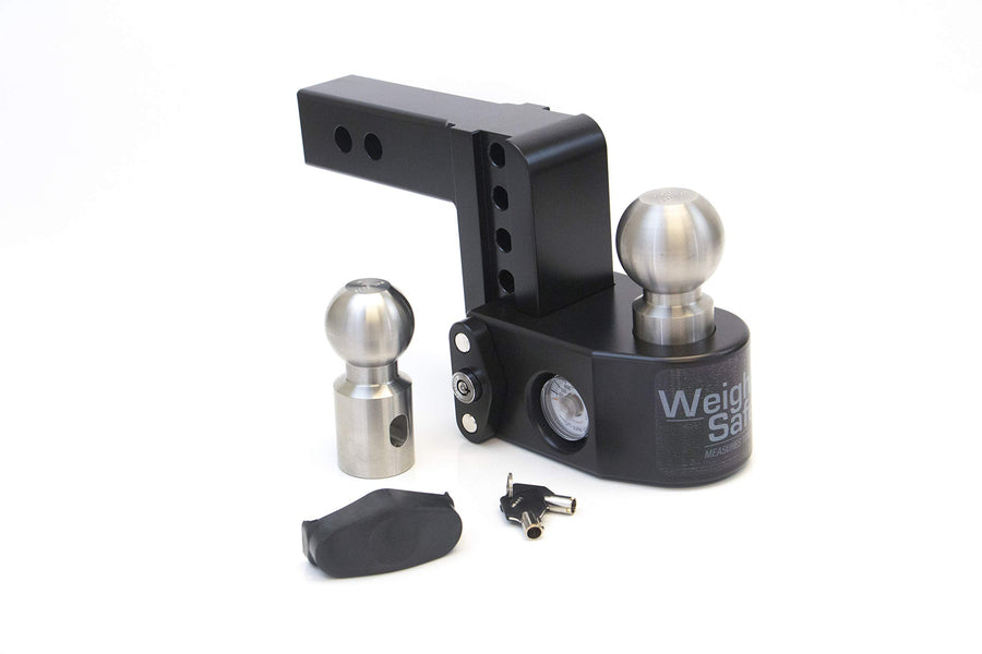 Weigh Safe 4" Drop Hitch WS42CERBLA, 2" Receiver - Adjustable Aluminum Trailer Hitch Ball Mount w/Built-in Scale, 2 Stainless Steel Balls (2"&2-5/16") Black CERAKOTE -Lifetime Gauge Warranty