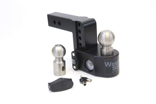 Weigh Safe 4" Drop Hitch WS42CERBLA, 2" Receiver - Adjustable Aluminum Trailer Hitch Ball Mount w/Built-in Scale, 2 Stainless Steel Balls (2"&2-5/16") Black CERAKOTE -Lifetime Gauge Warranty