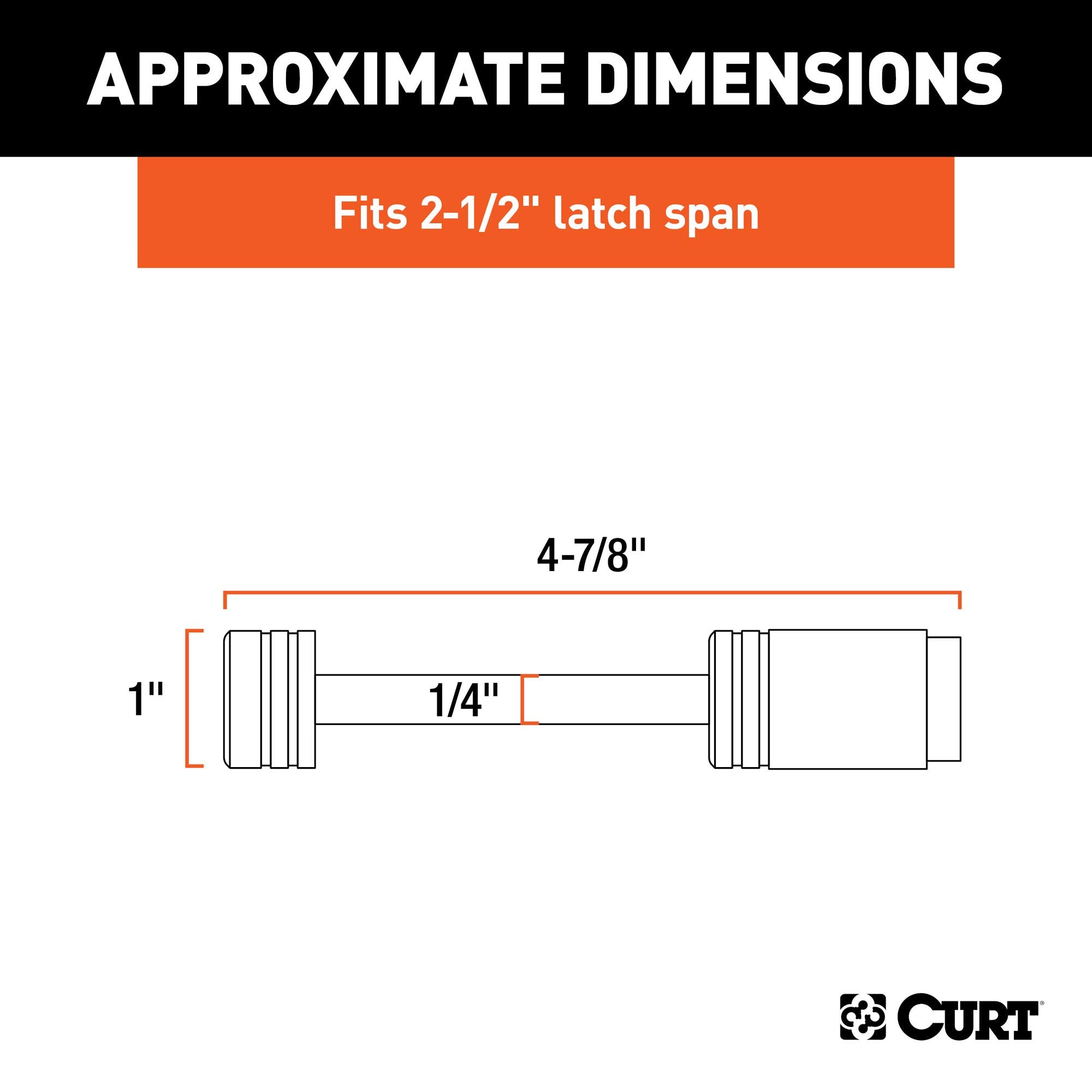 CURT Chrome Trailer Tongue Coupler Lock, 1/4-Inch Pin Diameter, Span Up to 2-1/2-Inch