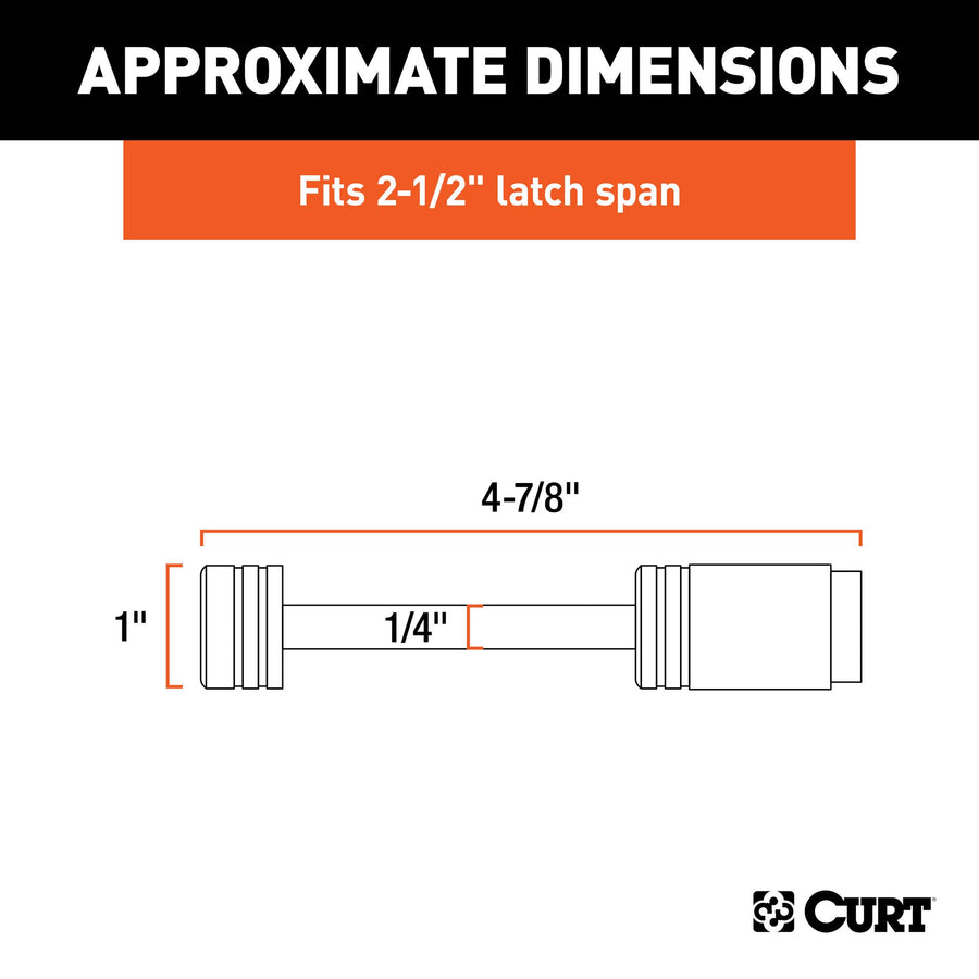 CURT Chrome Trailer Tongue Coupler Lock, 1/4-Inch Pin Diameter, Span Up to 2-1/2-Inch