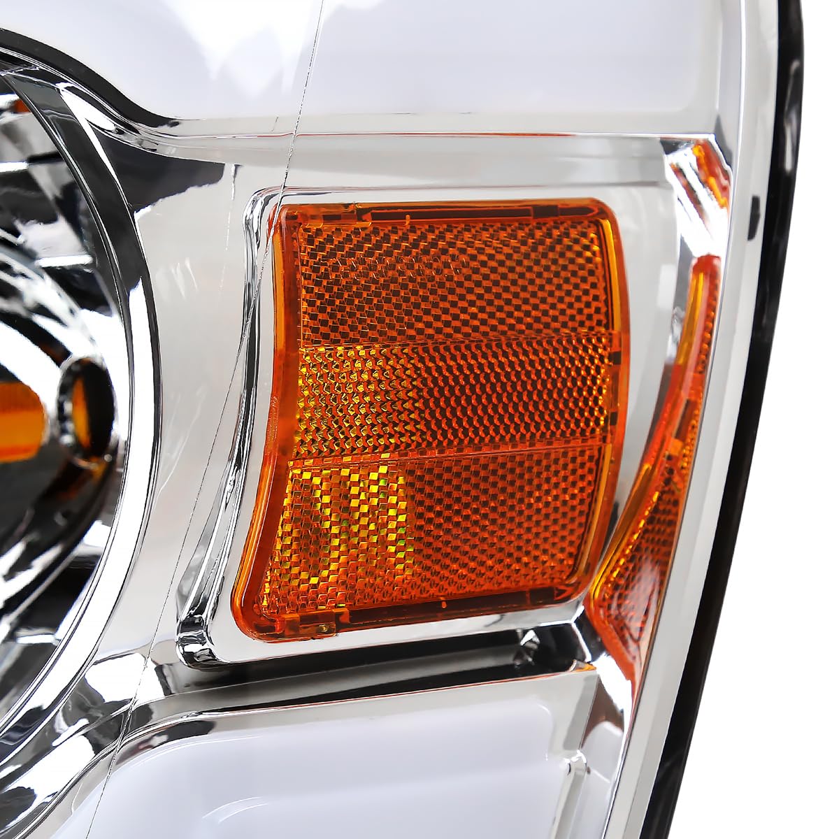 Chrome Headlights SPEC-D TUNING w/LED Bar Compatible with 2006-2008 Dodge Ram 1500/2500 / 3500, 2007-2009 Dodge Ram 2500/3500, Left + Right Pair Headlamps Assembly