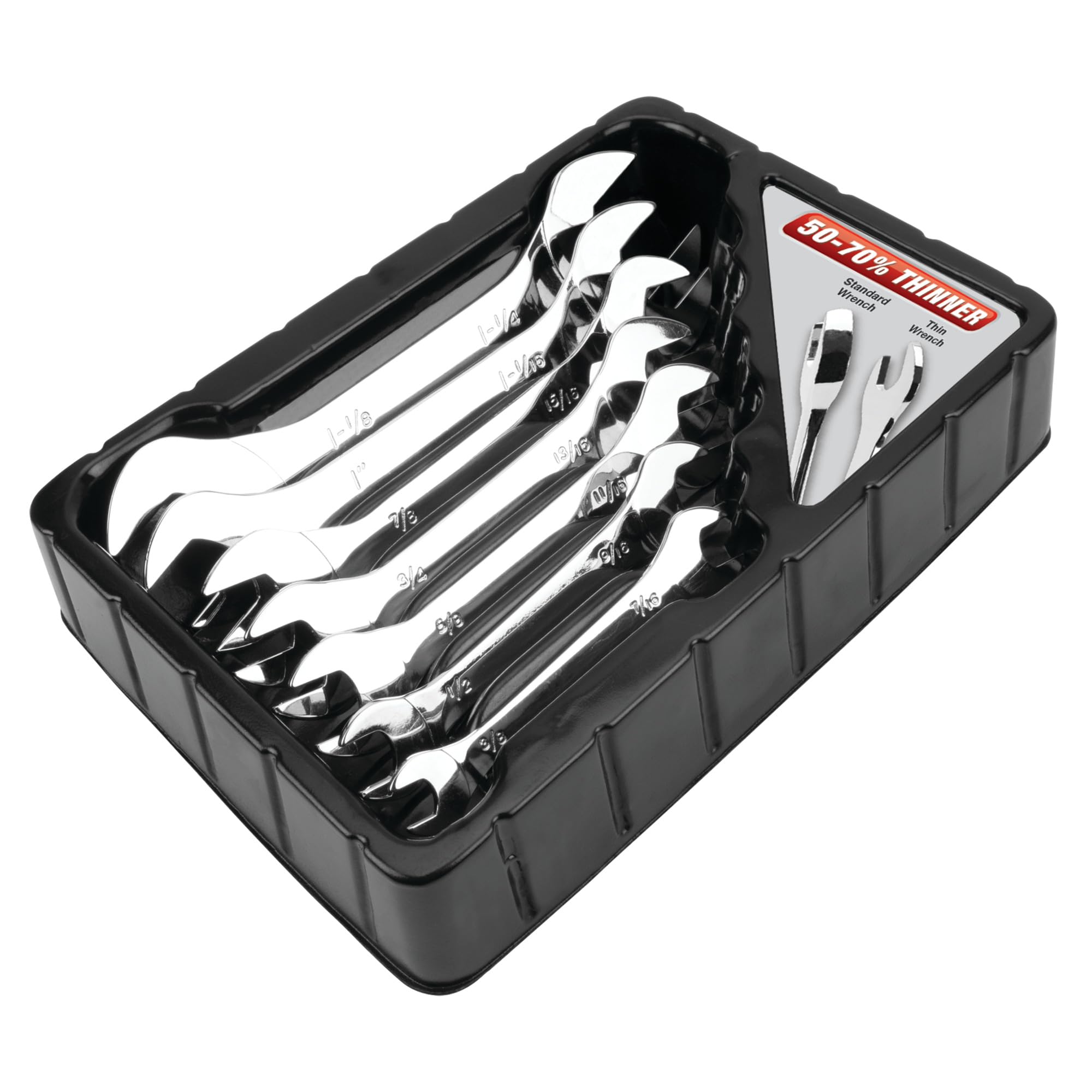 W30683 Performance Tool Polycarbonate SAE Wrench Set, 3/8-Inch to 1-Inch