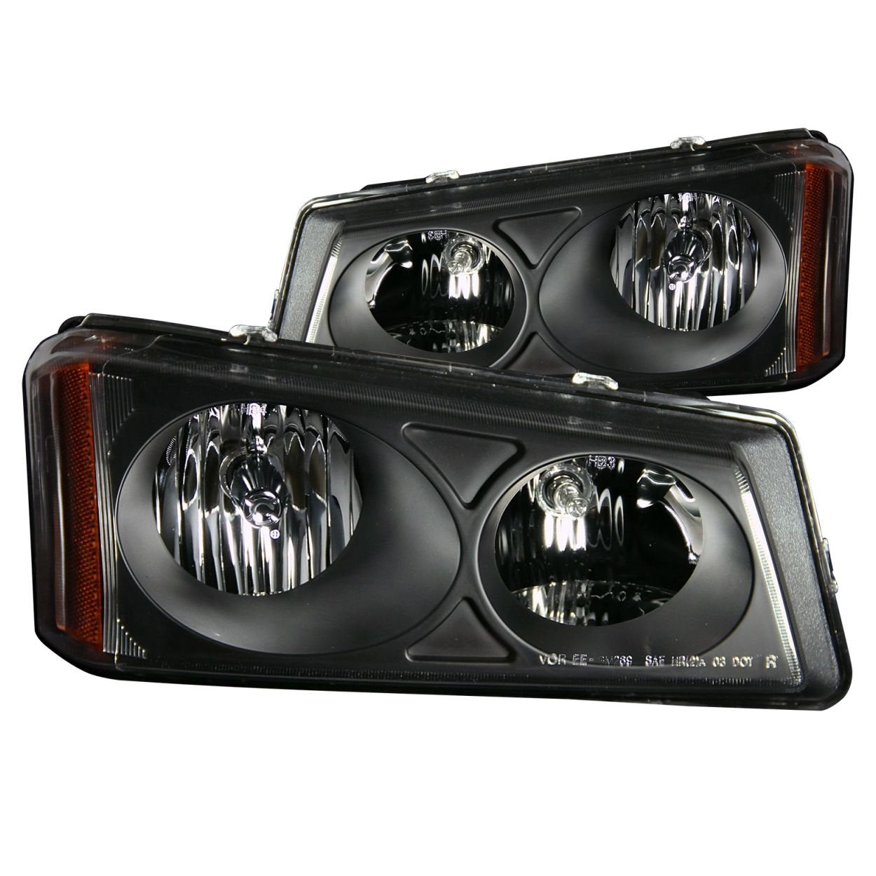 Crystal ANZO USA Headlight Set-Black 111009