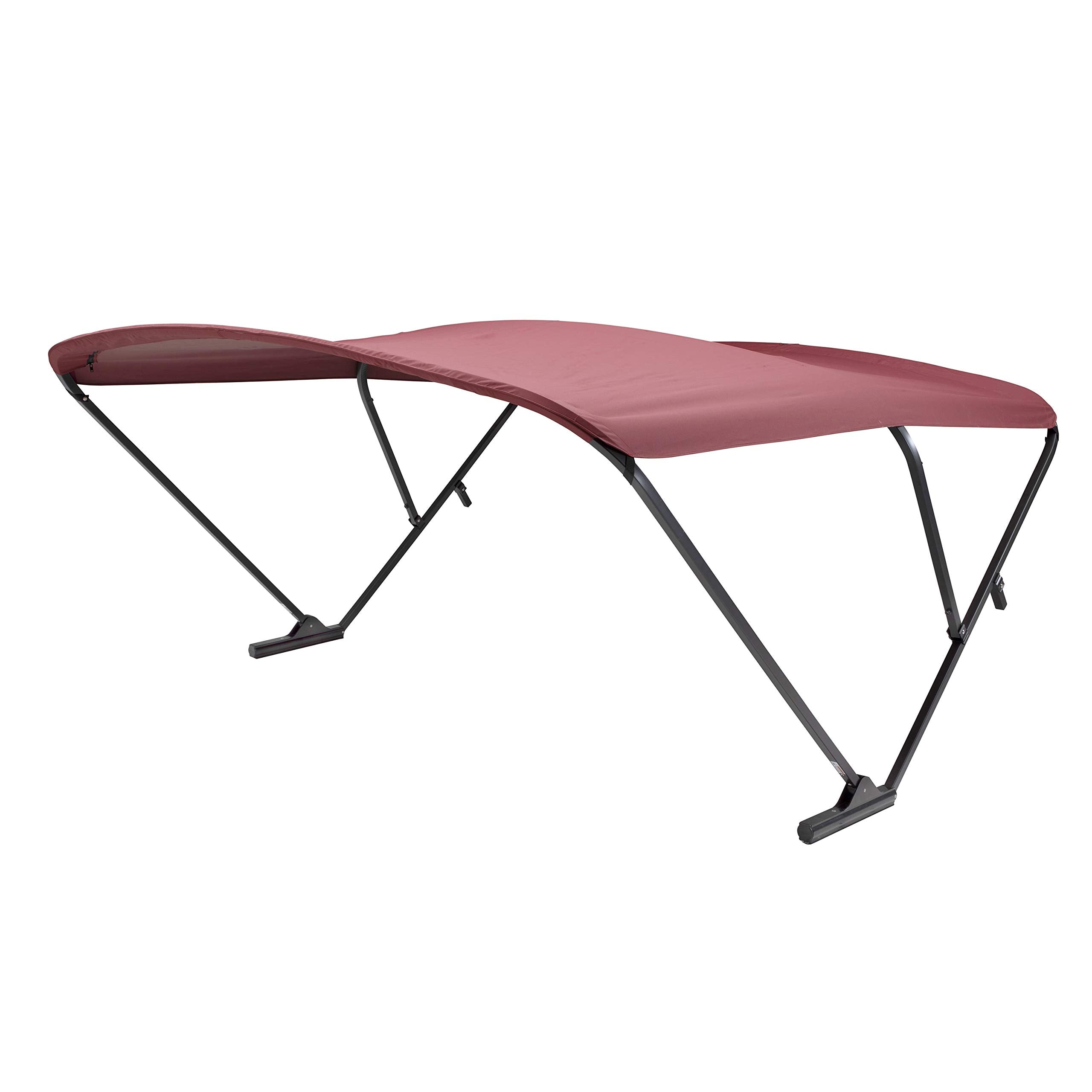 Bimini Top SureShade Power Pontoon - Black Anodized Frame, Burgundy Fabric
