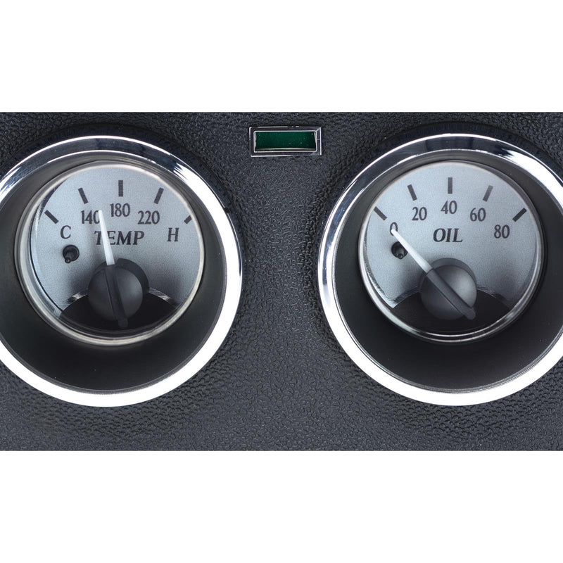 Dakota Digital VHX-65F-MUS-S-B Analog Dash Gauge System Compatible with 1965-66 Mustang with Silver Alloy Style and Blue Backlighting