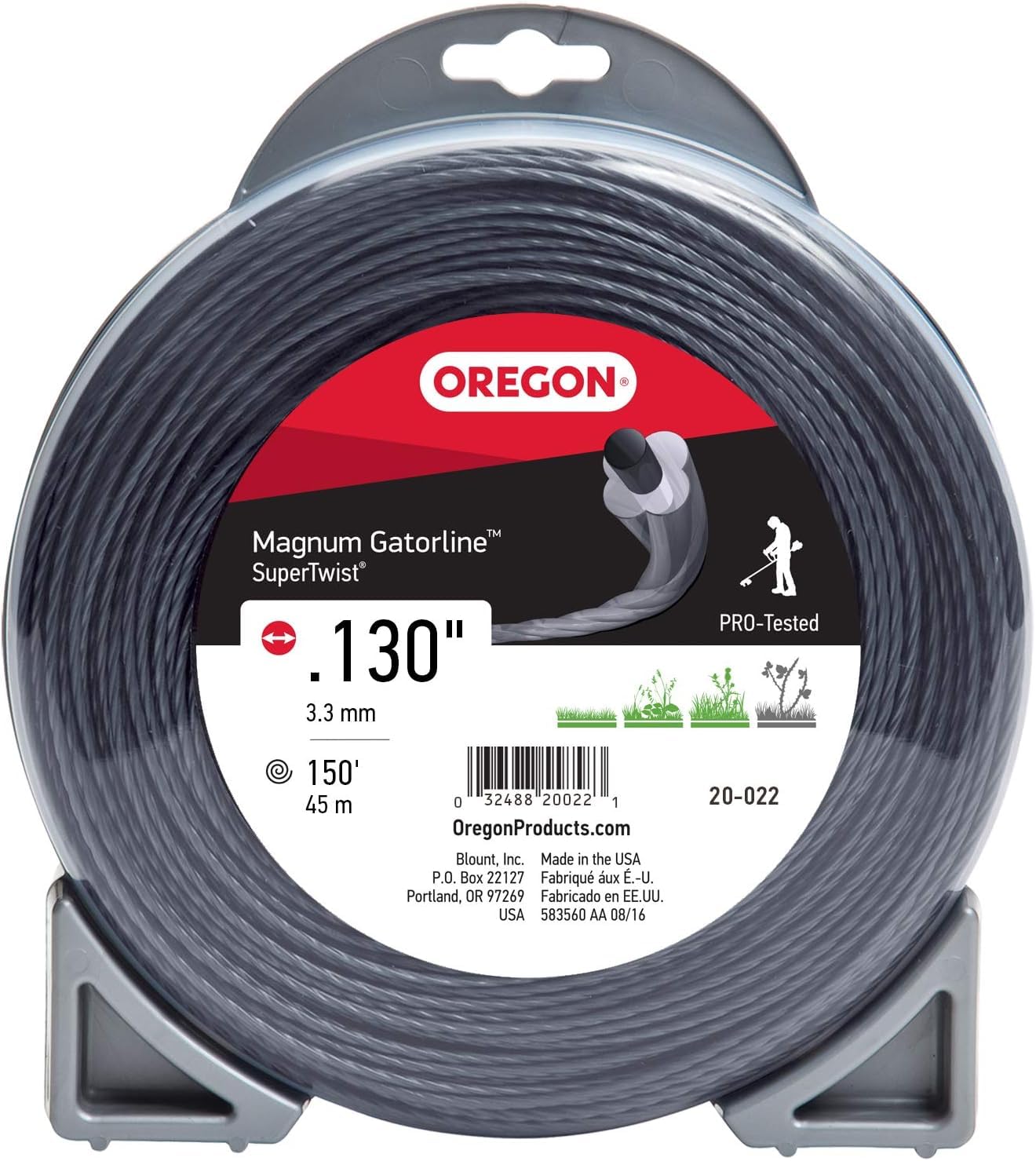 Oregon Gatorline 20-022 Super-Twist Magnum 1-Pound Coil of .130-Inch-by-150-Foot String Trimmer Line