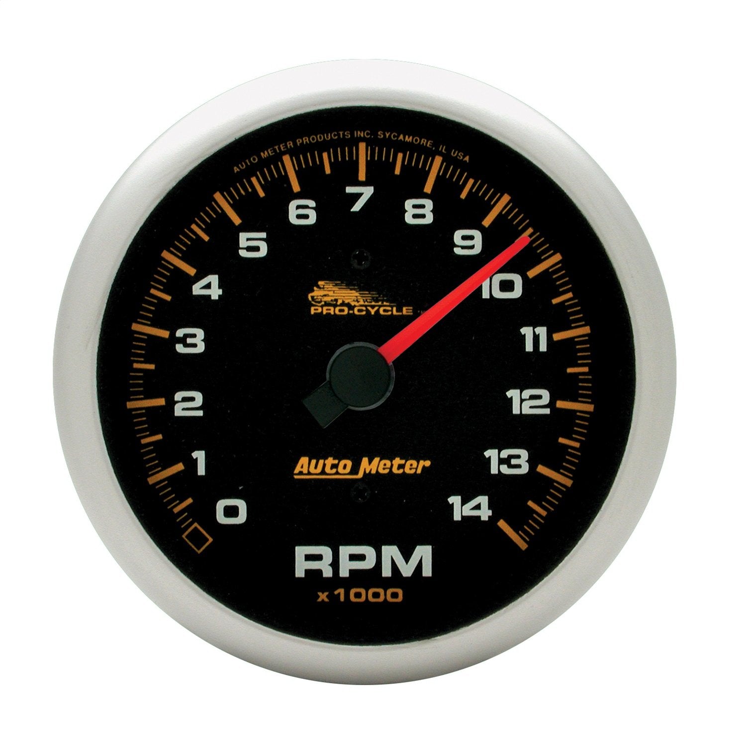 Tach, AutoMeter Gauge, 3 3/4", 14K RPM, 2 & 4 Cylinder, Black, Pro-Cycle (19231)