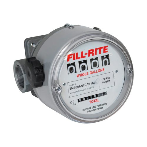 Fill-Rite High Flow/High Pressure TN860AN1CAB2GBC Rugged Application Meters, 150 PSI, 1-1/2" NPT, 6 to 60 LPM, 1-2 Viscosity Range