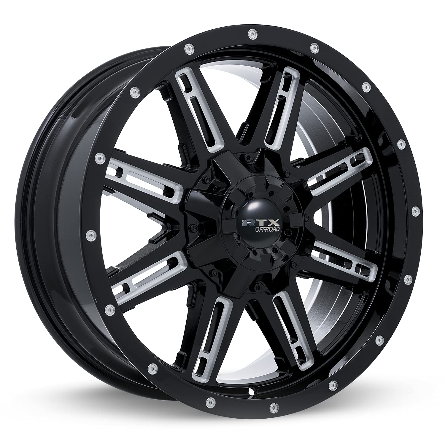 Custom RTX RAVINE Wheel - 18x9, 10 Offset, 8x165.1 Bolt Pattern, 125mm Hub - Black with Milled Accents Rim
