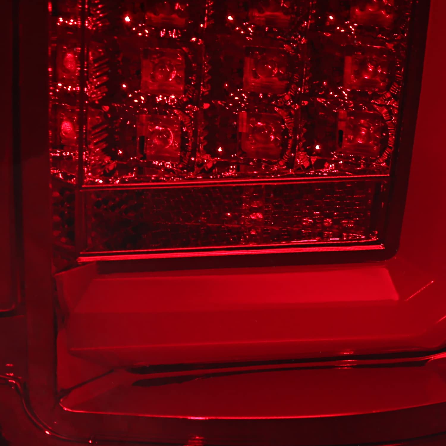 Red SPEC-D TUNING Tail Lights w/LED Bar Compatible with 2009-2014 Ford F150, Left + Right Pair Assembly