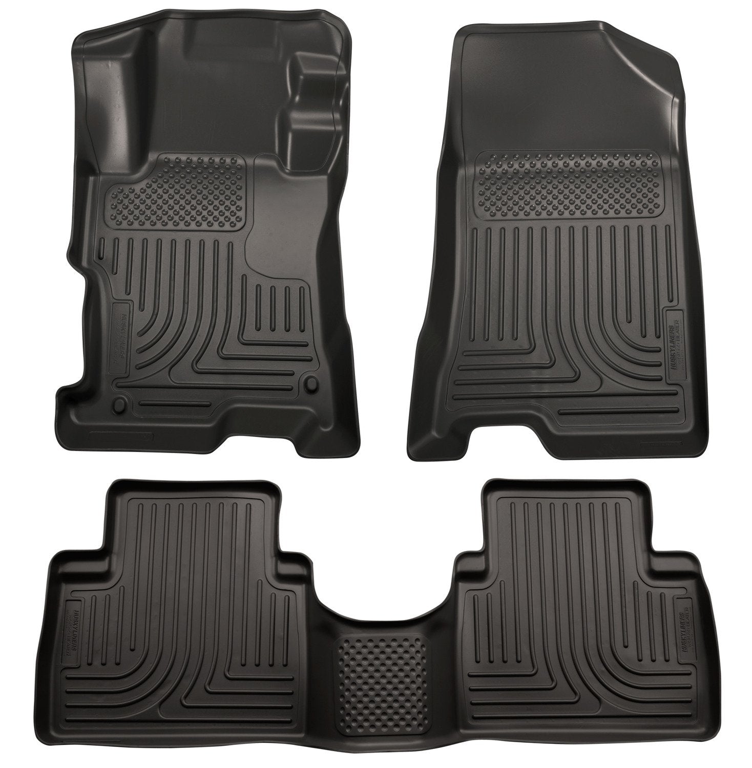Husky Liners Floor Mats Weatherbeater | Fits 2014-2015 Kia Sorento | Front & 2nd Row, 3-pc Black - 99871