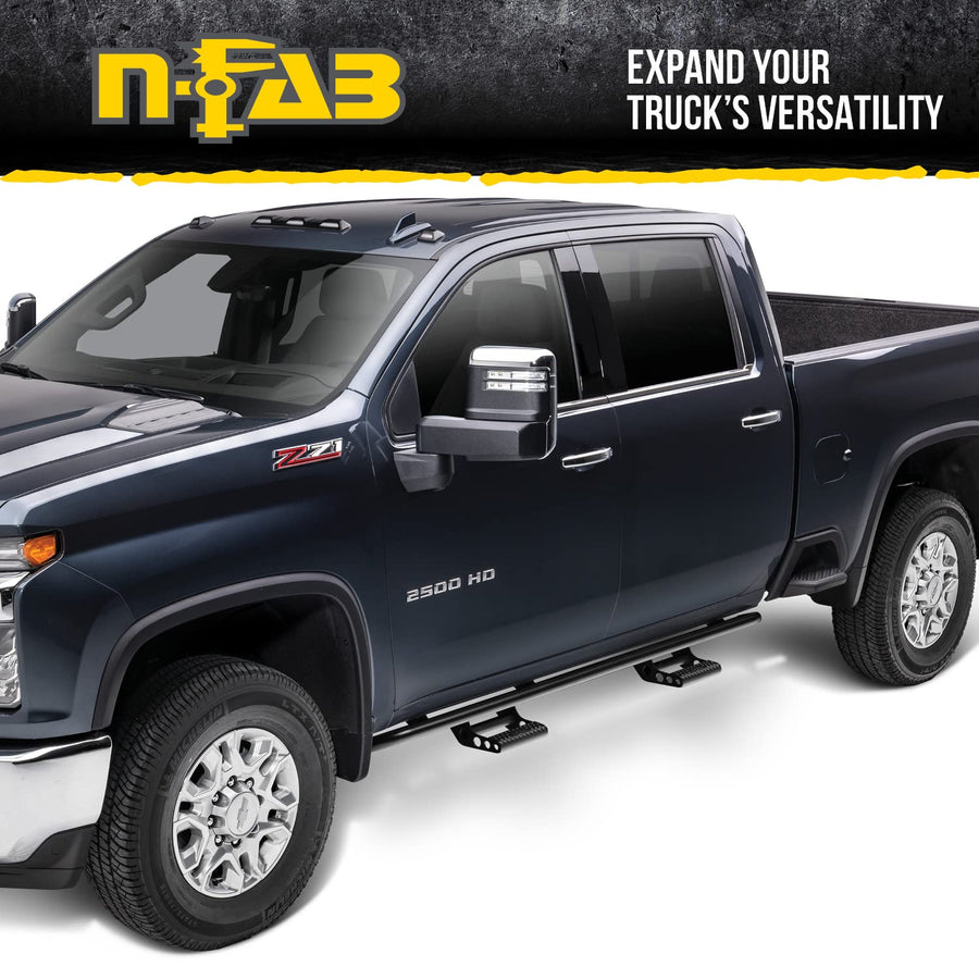 RKR Rails for Nissan Titan RealTruck | Cab Length, Tubular Steel, Textured Black | N164RKRCC | Fits 2016-2023 Nissan Titan/Titan XD Crew Cab, SRW Gas/Diesel.