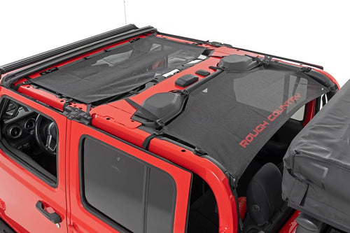 Black Mesh Bikini Top Rough Country for 2020-2024 Jeep Gladiator JT - 85118