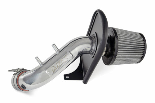 HPS Air Intake Kit Polished with Heat Shield Compatible for 2004-2008 Acura TSX 2.4L 2003-2006 Honda Accord 2.4L without MAF Sensor, 827-737P