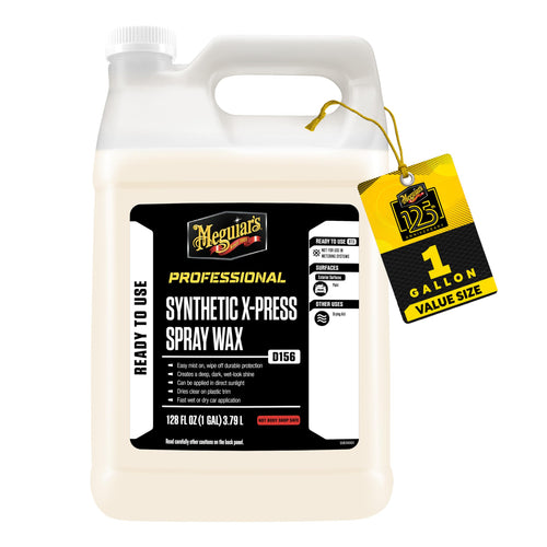 Synthetic X-Press Spray Wax Meguiar's D15601 for Car Detailing, Creates a Deep Shiny Look, Can Be Applied to Wet or Dried Paint and In Direct Sunlight, Moisture Rolls Off Waxed Paint, 1 Gallon