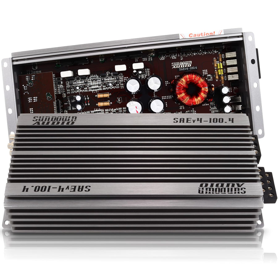 Sundown Audio 4-Channel SAE-100.4 Class A/B Amplifier - 100W x 4 @ 4Ω - High-Fidelity Car Speaker Amp with Variable Filters & Advanced Protection