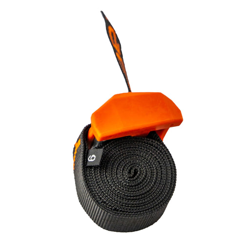 Cam Strap YakAttack – 6' x 1" Heavy Duty Tie Down | Rubber Buckle Cover | Black/Orange - 1 Pack | Kayak Tie Down Strap | Made in USA