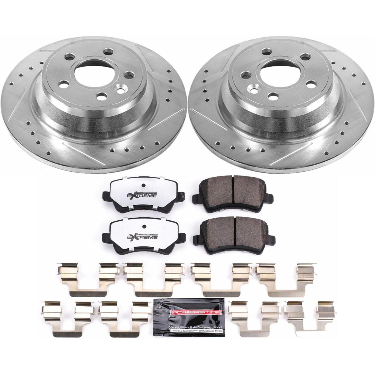 Power Stop K4703-36 Z36 Rear Truck & Tow Brake Kit, Carbon Fiber Ceramic Brake Pads and Drilled/Slotted Brake Rotors