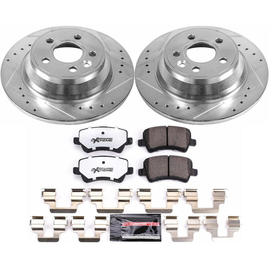 Power Stop K4703-36 Z36 Rear Truck & Tow Brake Kit, Carbon Fiber Ceramic Brake Pads and Drilled/Slotted Brake Rotors