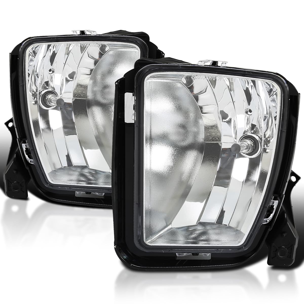 Fog Lights Spec-D Tuning Clear Lens + HB4(9006) Bulbs + Switch Included Compatible with Dodge Ram 1500 2013-2018 L+R Pair Assembly