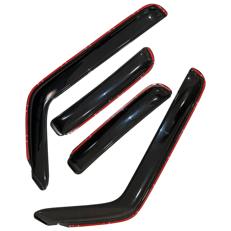 Off Road Black Horse [BHOR] in Channel Rain Guards/Wind Deflectors Compatible with 2023-2024 Chevrolet Colorado|2023-2024 GMC Canyon Crew Cab Smoke 4 PCs - 1494218IN