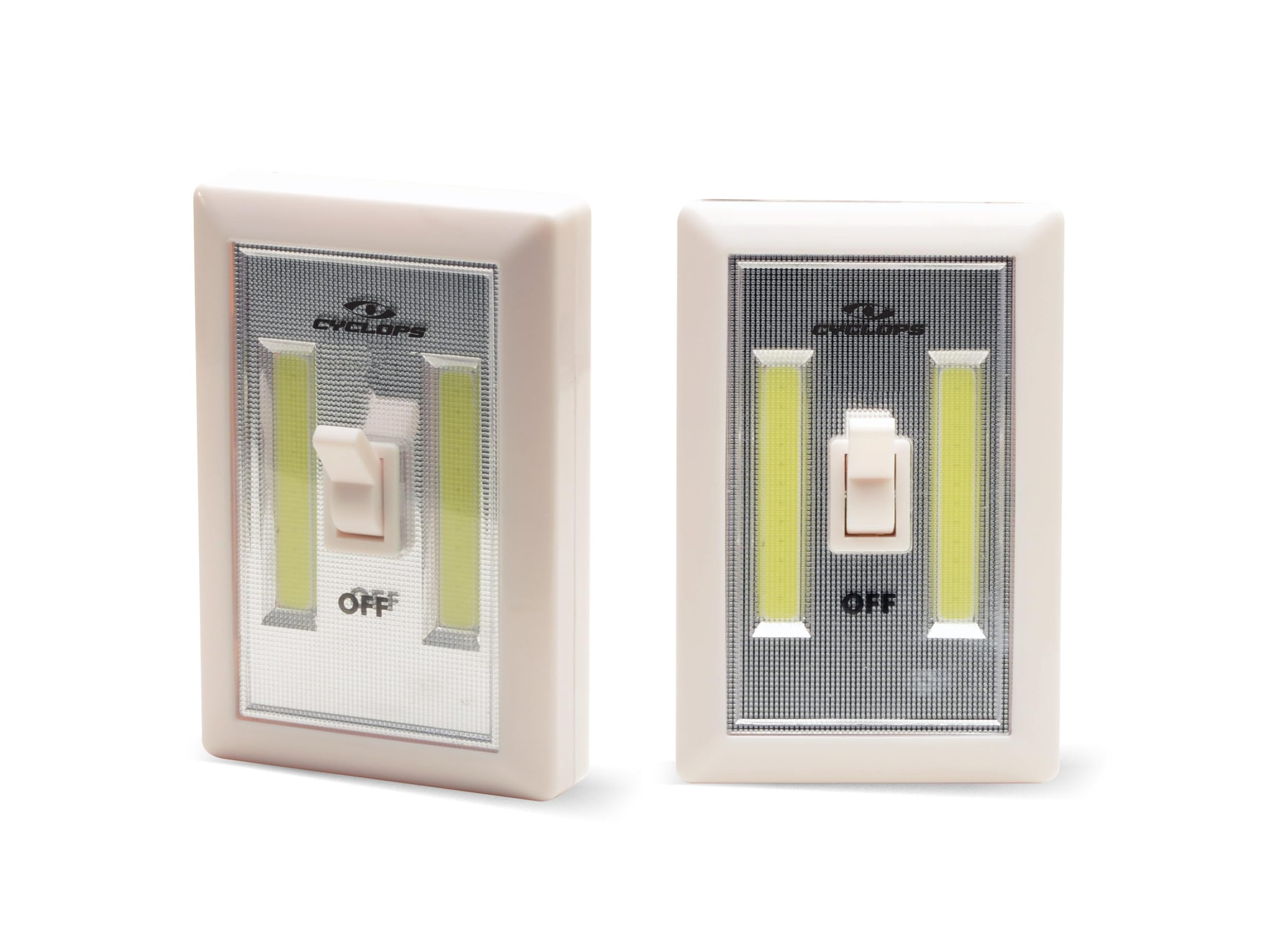 COB LED Light Switch Cyclops - 2 Pack Powerful Compact Portable Battery-Operated Cordless Lights for Garage, Closet, Pantry, Hunting Space