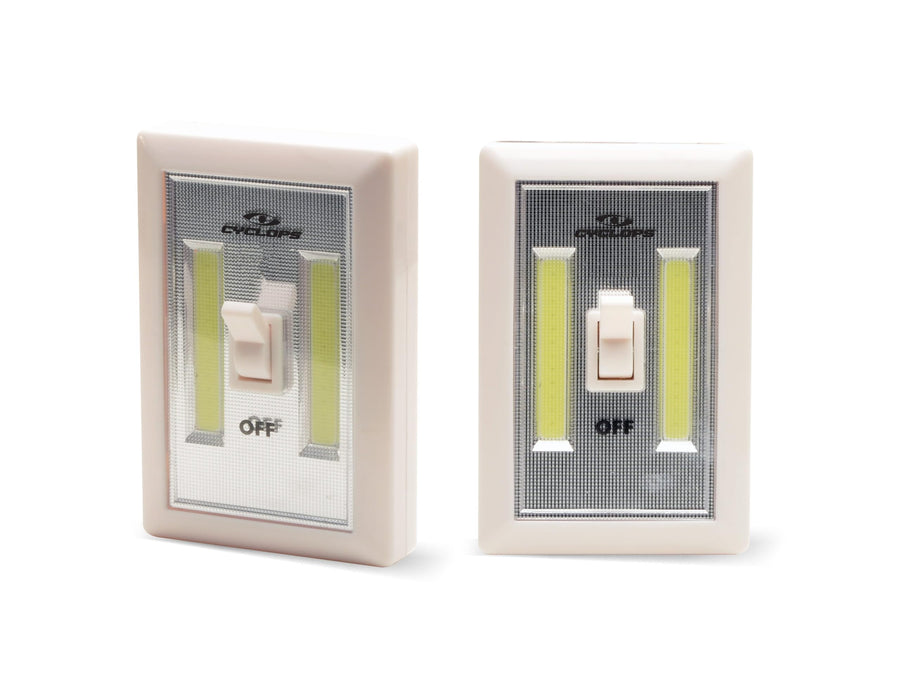 COB LED Light Switch Cyclops - 2 Pack Powerful Compact Portable Battery-Operated Cordless Lights for Garage, Closet, Pantry, Hunting Space