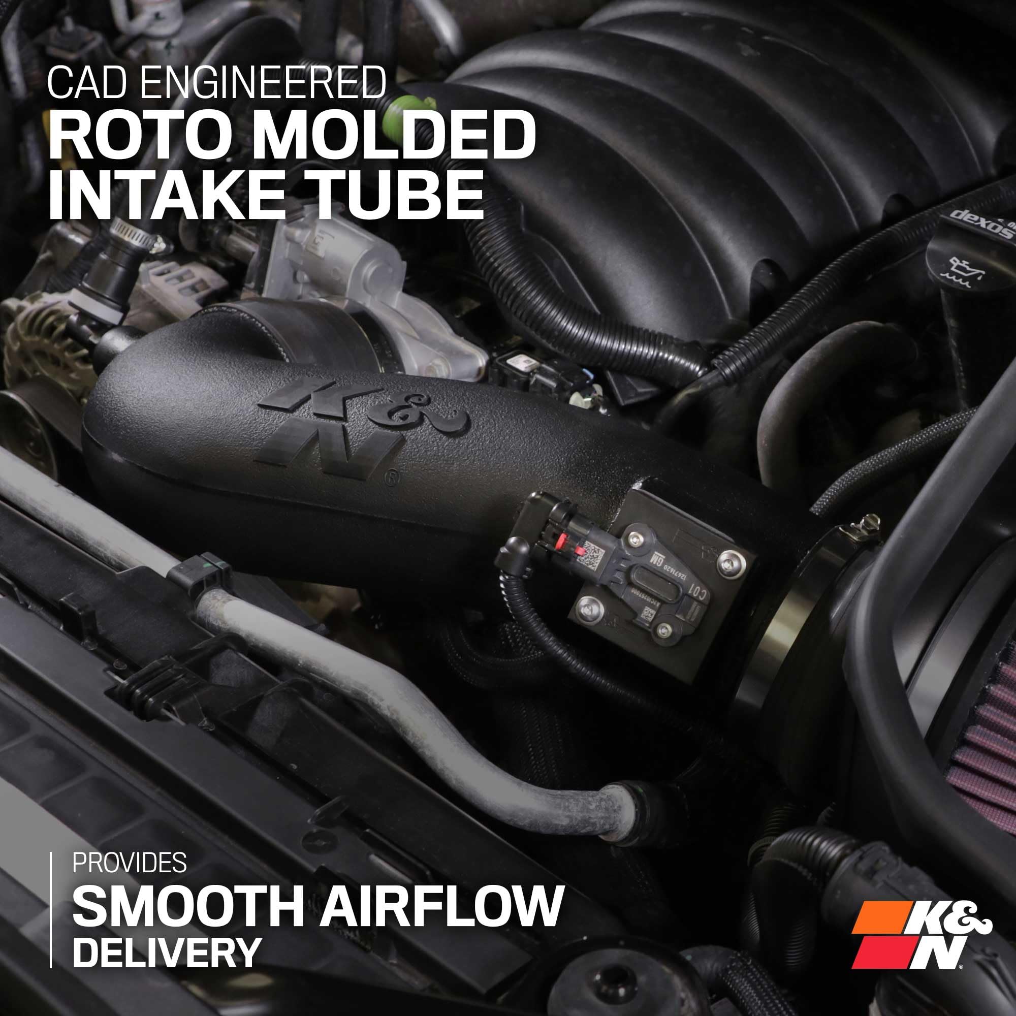 K&N Cold Air Intake System: High-Flow Air Filter, Towing & Increase Performance: Compatible with 2019-2025 Chevy/GMC/Cadillac Silverado 1500, Suburban, Tahoe, Sierra 1500, Yukon, Escalade, 63-3110