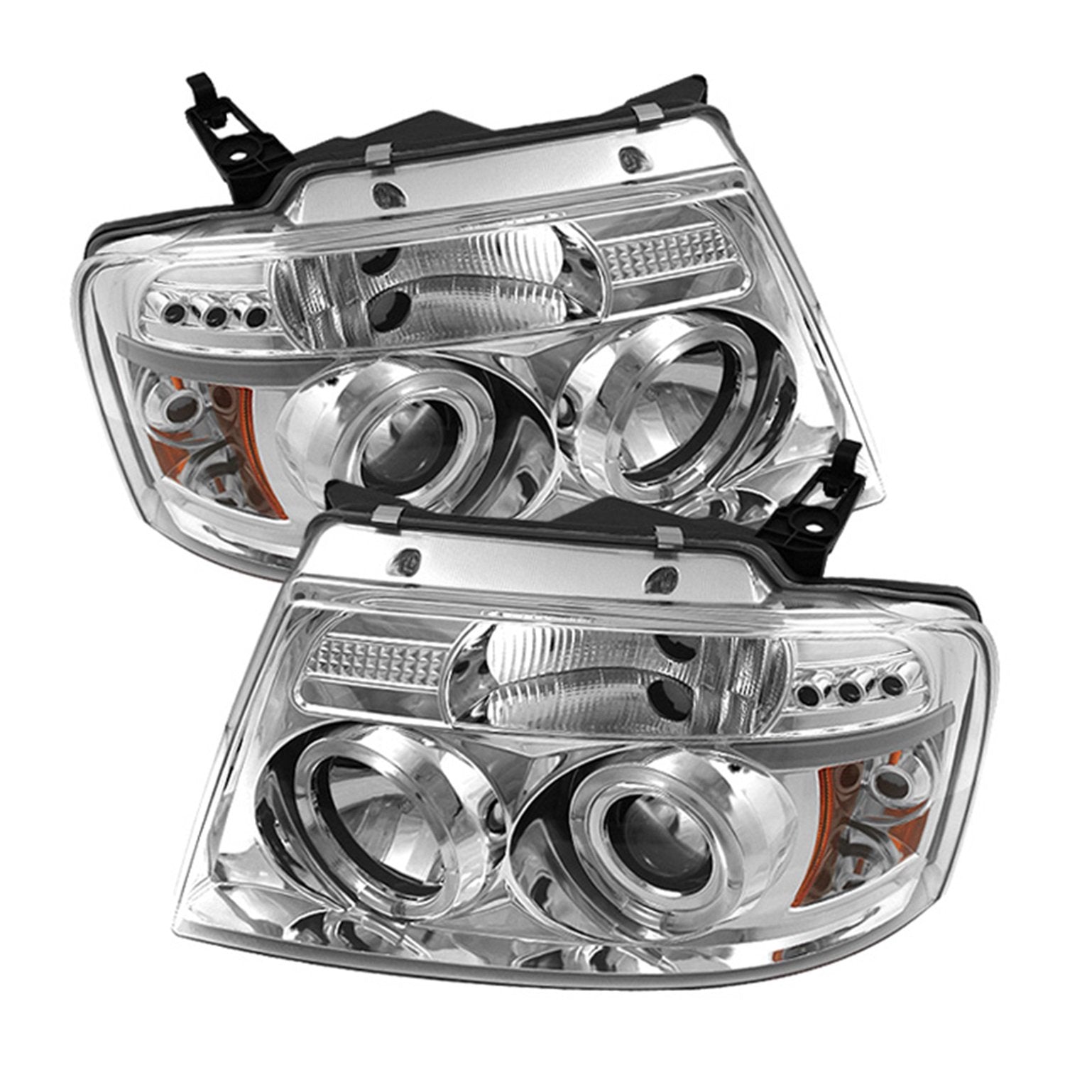 Auto Spyder LED Halo Projector Headlights Chrome/Clear